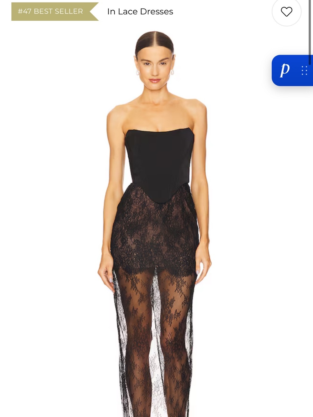 NBD Black Strapless Lace Romper Dress